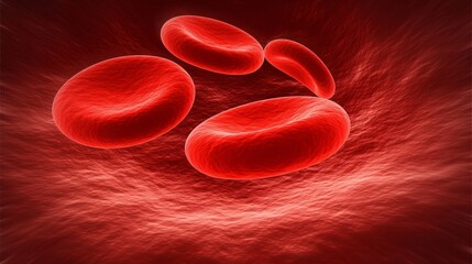 Red Blood Cells Flowing Through a Blood Vessel