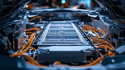 Close-up of an Electric Vehicle's Battery Pack