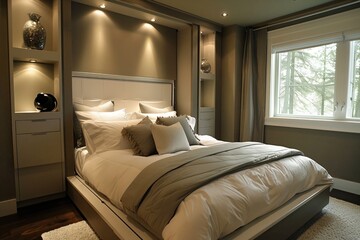 Wall Mural - modern bedroom with a bed