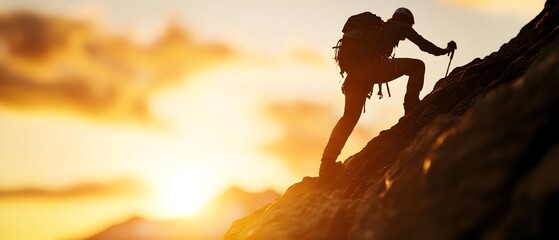 mountain trail, steep path, adventure, challenge, determination, close up, focus on, copy space, earthy tones, rugged textures, Double exposure silhouette with a hiker climbing