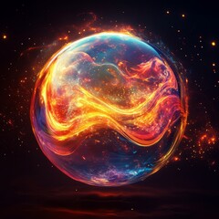 Wall Mural - Burning Sphere