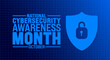 © Neelrong - National Cyber security or Cybersecurity Awareness Month background or banner design template is observed every year in October. Holiday concept. Template for card, poster, placard, template. eps 10