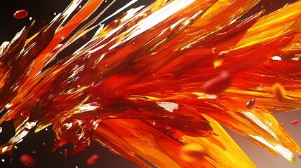 Wall Mural - Abstract digital art with a fiery orange and red color scheme