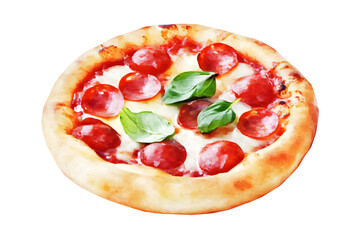 Delicious pizza isolated on a white background
