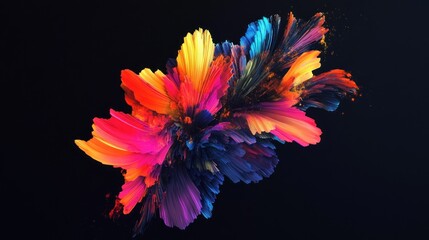 Wall Mural - a vibrant abstract composition featuring colorful, flowing shapes and textures.