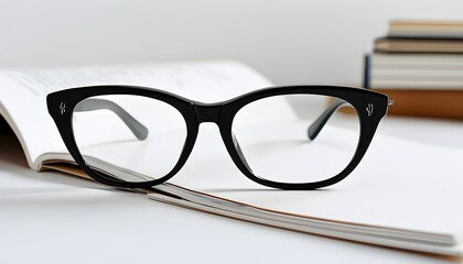 Retro black bifocal glasses with a classic design, embodying elegance and geek chic in eyewear fashion, isolated on a white background for a striking visual impact.