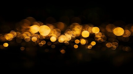 Wall Mural - abstract background with shiny gold sparkles and defocused bokeh lights on black - perfect for festi