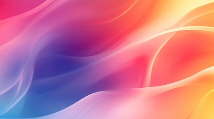 Wall Mural - A vibrant, abstract gradient background with flowing waves in pink, purple, and orange hues.