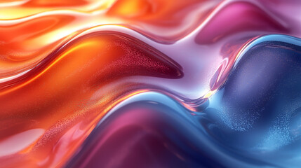 Abstract background with flowing liquid colors in orange, blue, and pink.