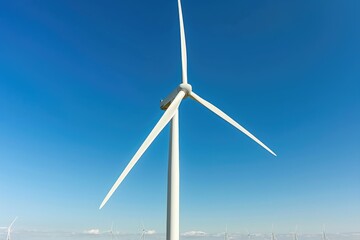 Wall Mural - Dynamic angle of wind turbine blades, green energy, engineering focus