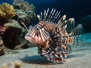 lionfish in deep sea