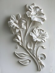 Wall Mural - abstract white floral background