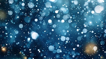 Wall Mural - elegant abstract background featuring blue and gold bokeh with sparkling light effects; defocused gl