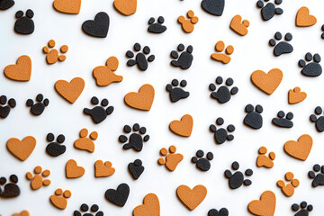 adorable paw or heart print pattern background design