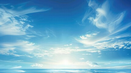 Wall Mural - abstract white cloud on blue sky background