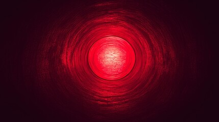 Wall Mural - Abstract Red Light Orb with Circular Pattern