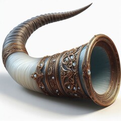 Wall Mural - horn on a white background