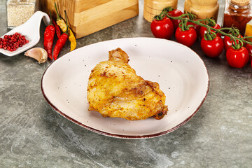 Canvas Print - Roasted chicken leg with spices