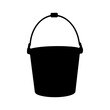 © MstTania - bucket silhouette vector black color silhouette solid white background