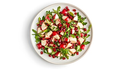 Wall Mural - Fresh arugula salad with apples and pomegranate - a perfect blend of sweet and tart flavors