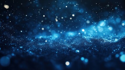 Wall Mural - a mesmerizing abstract background featuring shimmering blue particles and light effects.