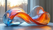 © Vertigo Images - Abstract glass sculpture with flowing lines and vibrant colors.