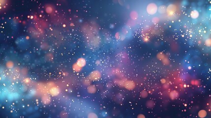 Wall Mural - abstract blue bokeh background with defocused glitter, blurred shimmering lights, and sparkling effe