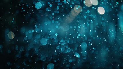 Wall Mural - abstract blue defocused bokeh lights on dark background, perfect for elegant event designs and dream