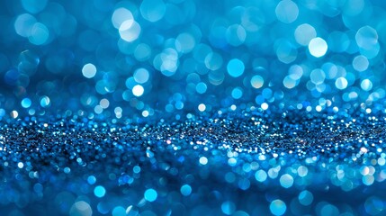 Abstract 3d rendering of soft blue bokeh background with bright light glitter sparkles — perfect backdrop for advertising design, cosmetics, banners, posters, product displays or montages