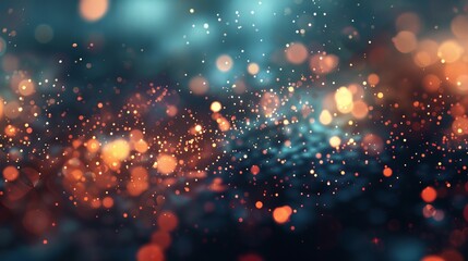 Wall Mural - abstract blue bokeh background with soft blurred light effects, ideal for elegant designs and dreamy