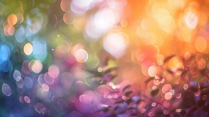 Vibrant colorful bokeh background with soft blurred lights for festive designs and dreamy visual effects