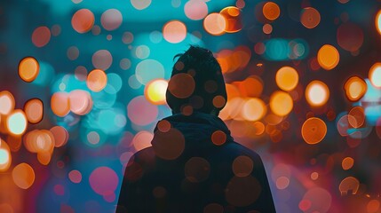 Wall Mural - vibrant and artistic bokeh background with colorful light effects for creative design projects
