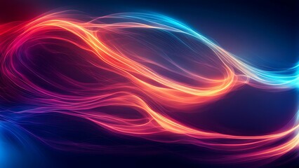 Wall Mural - Abstract Swirling Light Trails in Red, Orange, and Blue