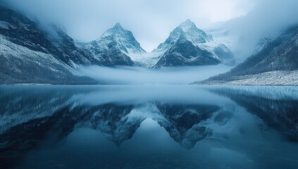 Wall Mural - Misty Mountain Reflection