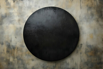 Wall Mural - Black Circle on Grunge Texture Background