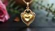 © 慧 马 - Elegant gold heart pendant necklace embodying love, romance, and commitment for cherished moments and special occasions