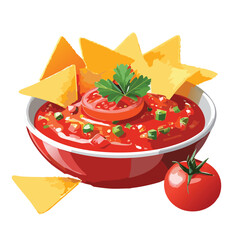 mexican Tomato Salsa dip and nachos