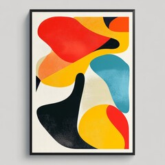 Wall Mural - Abstract Colorful Shapes Wall Art Minimalist Modern Home Decor