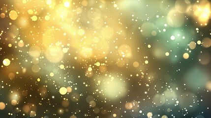 Wall Mural - Golden bokeh lights abstract background with soft blurred glow for elegant and festive designs, perfect for celebratory event visuals, holiday themes, and luxurious digital backdrops.