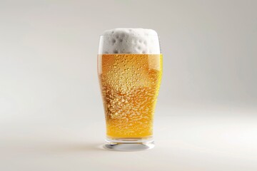 A glass of beer with a generous head of foam