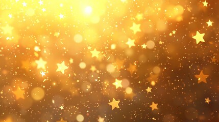 Wall Mural - golden lights with star bokeh background creating a festive and elegant atmosphere for celebrations 