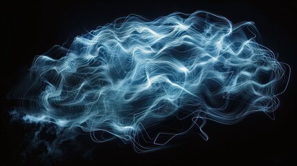 Wall Mural - abstract representation of fluid dynamic patterns in a dark background.