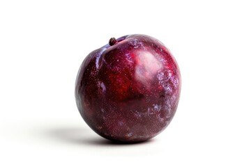 A close-up shot of a juicy red apple on a white surface, perfect for food photography or illustration