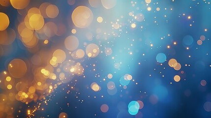Wall Mural - abstract view of beautiful blue bokeh light effect design with sparkling circles and soft blur backg