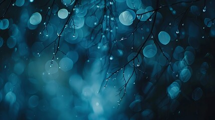 Wall Mural - abstract view of beautiful blue bokeh light effect design with sparkling circles and soft blur backg