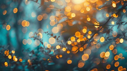 Wall Mural - soft white bokeh circles on a light blue abstract background, perfect for elegant designs, festive e