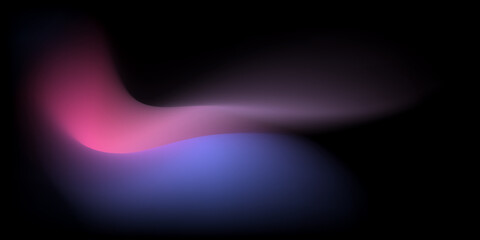 Wall Mural - abstract colorful smooth curve gradient background with flowing purple, pink, blue, and violet colors blending smoothly on a black backdrop