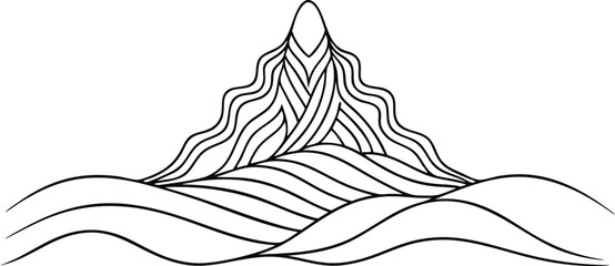 Wall Mural - Single line pattern concept. Continuous line draw design graphic vector on white background