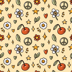 Wall Mural - vector retro style seamless pattern