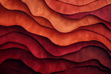Wall Mural - Layered abstract waves of red and orange with textured gradients, creating a warm and dynamic background for modern artistic designs.
